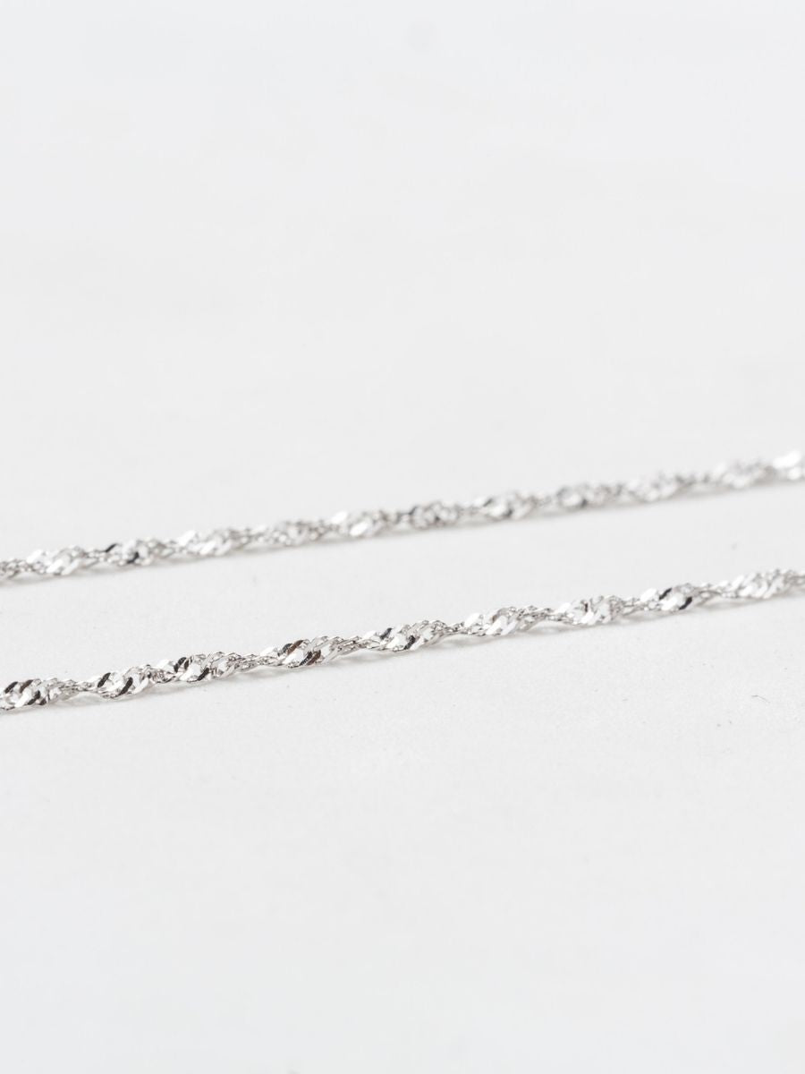 14K שרשרת סינגפור זהב לבן