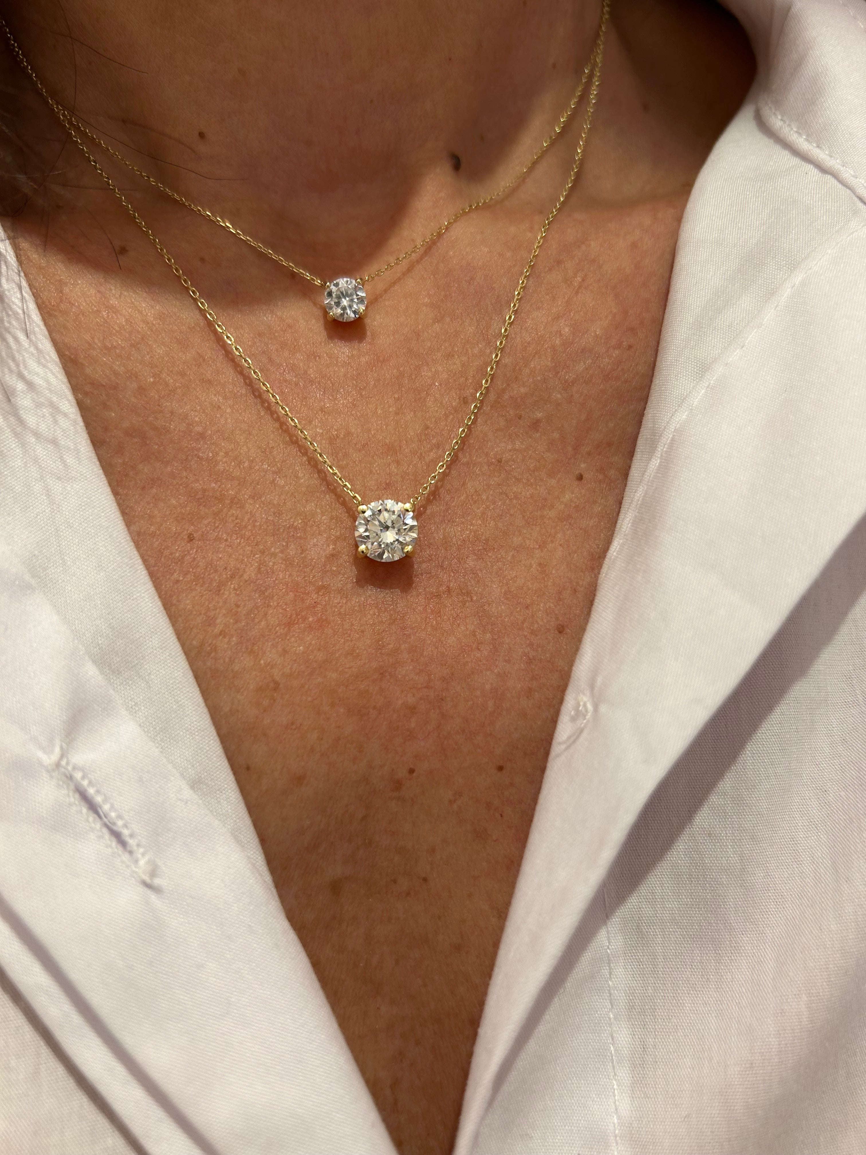 SIGNATURE 14K GOLD LAB DIAMOND NECKLACE – 0.70CT