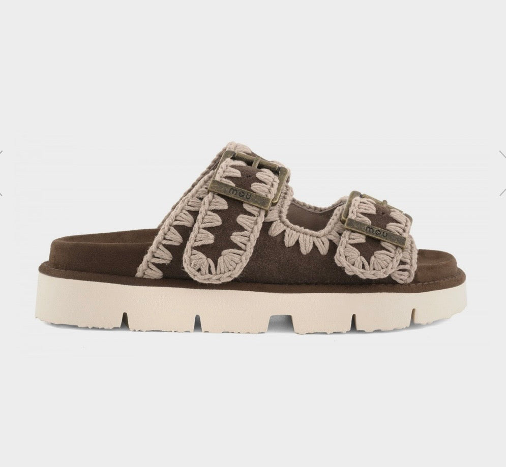 MOU Bio Sandal Two Buckles dpbro Suede