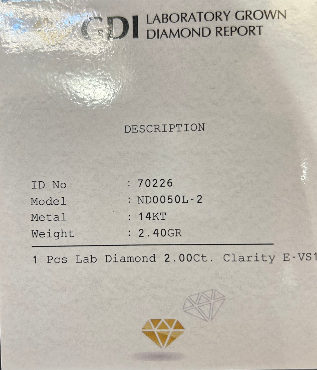 SIGNATURE 14K GOLD LAB DIAMOND NECKLACE – 2.00CT