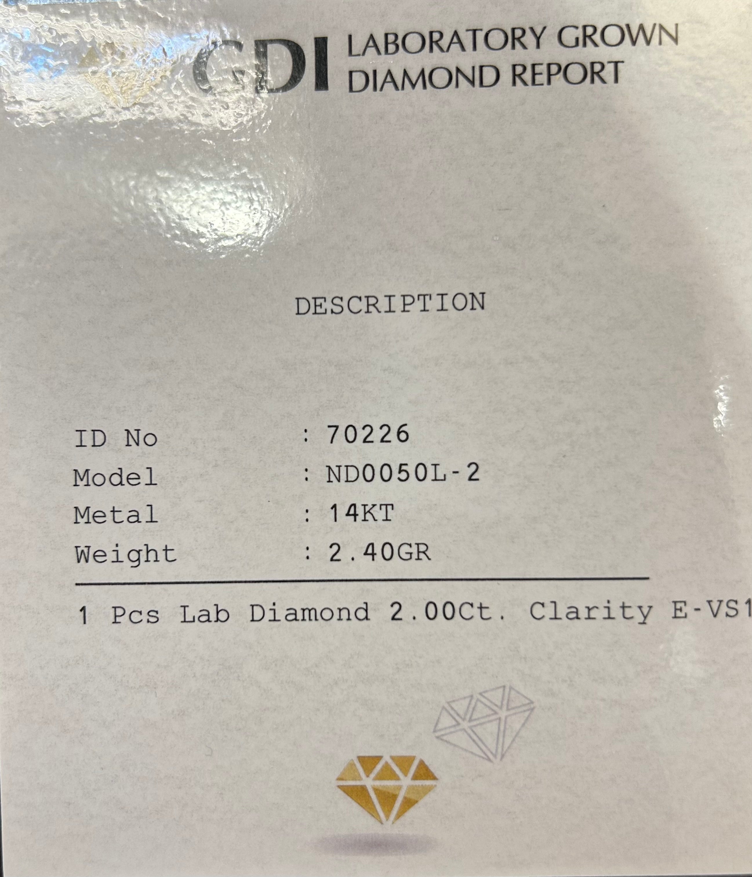 SIGNATURE 14K GOLD LAB DIAMOND NECKLACE – 2.00CT