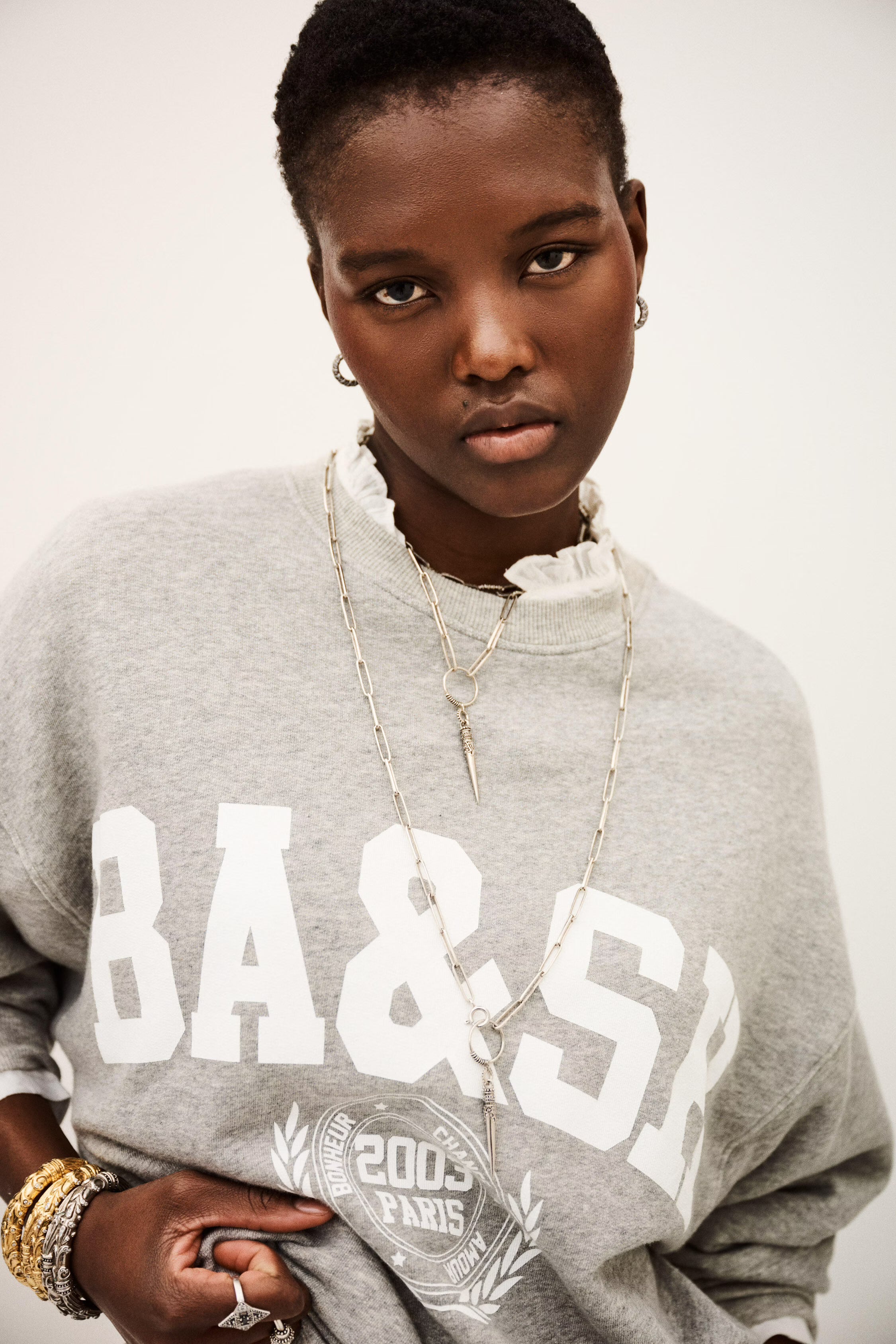 BA&SH Benjamin logo-print sweatshirt in Grey
