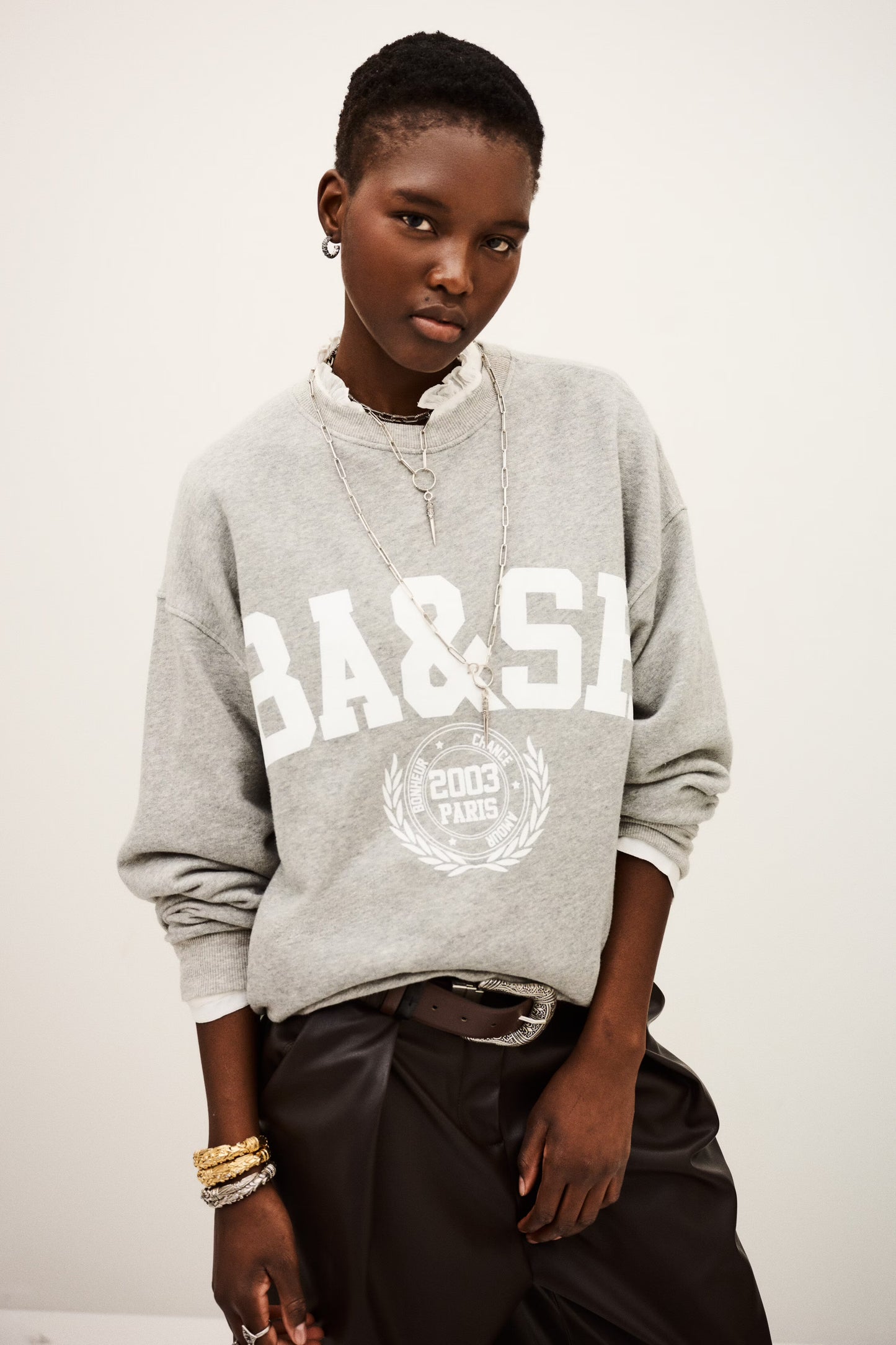 BA&SH Benjamin logo-print sweatshirt in Grey