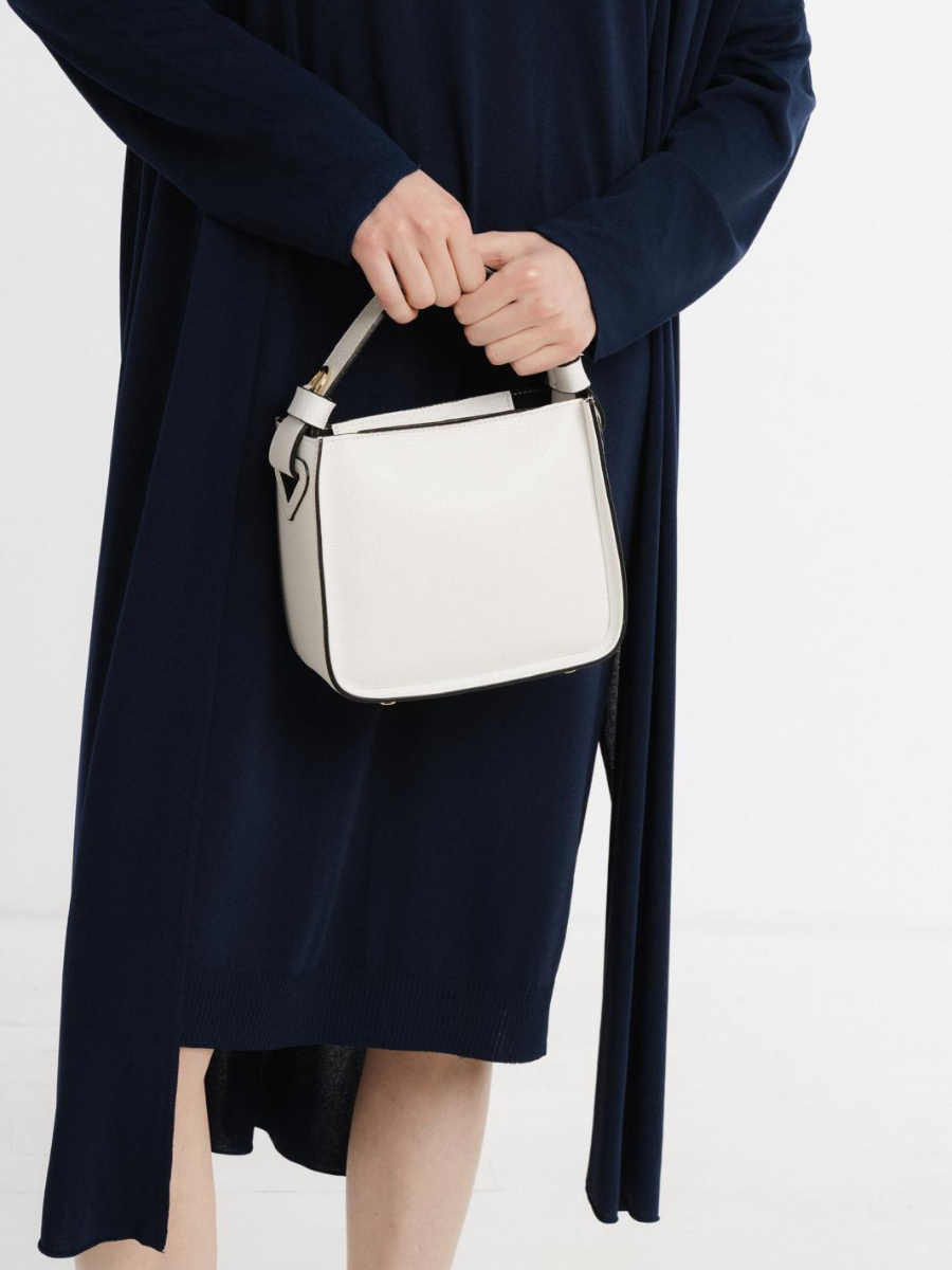 JULIA Boxy Leather Bag white
