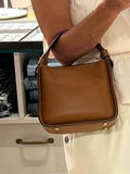 JULIA Boxy Leather Bag brown
