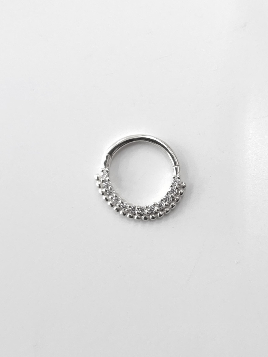 חישוק מילייה זהב לבן 14 קראט