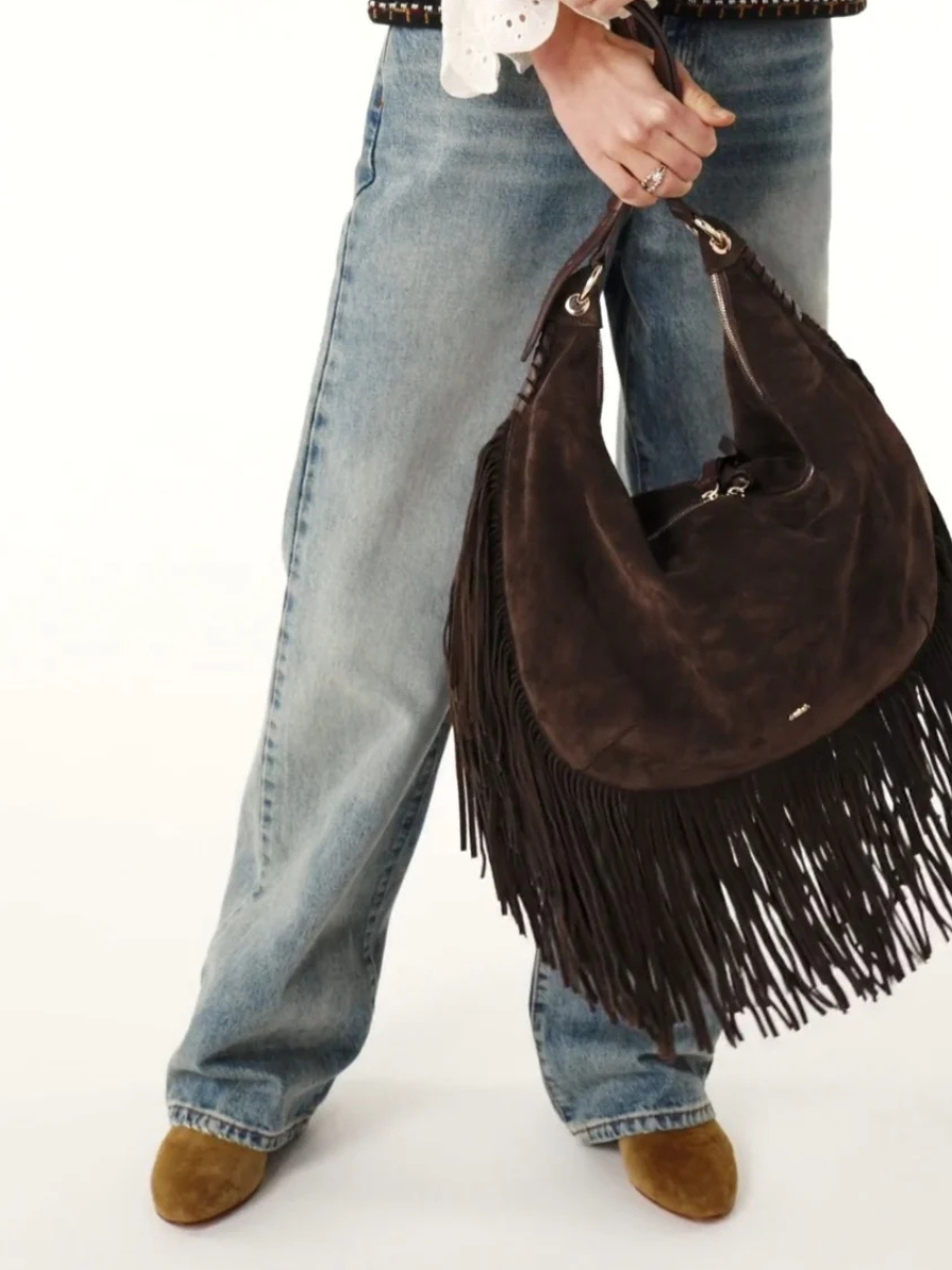 BA&SH SWING XL BAG Brown Suede