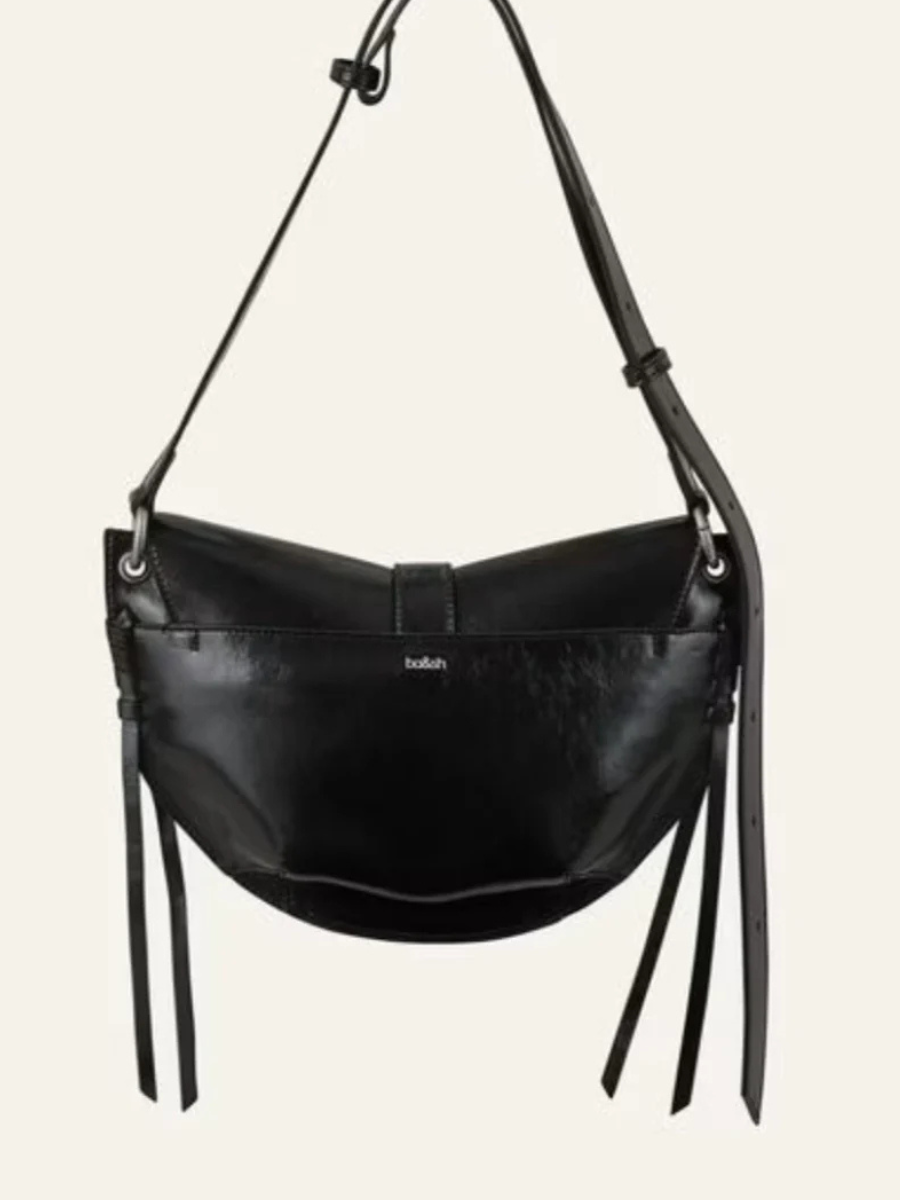 BA&SH SADDLE BAG Black Leather