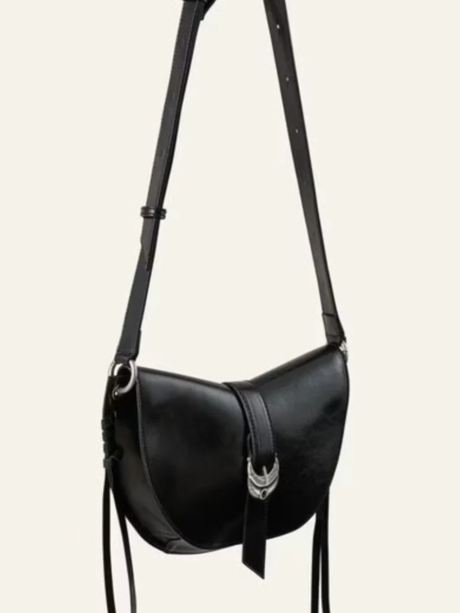 BA&SH SADDLE BAG Black Leather