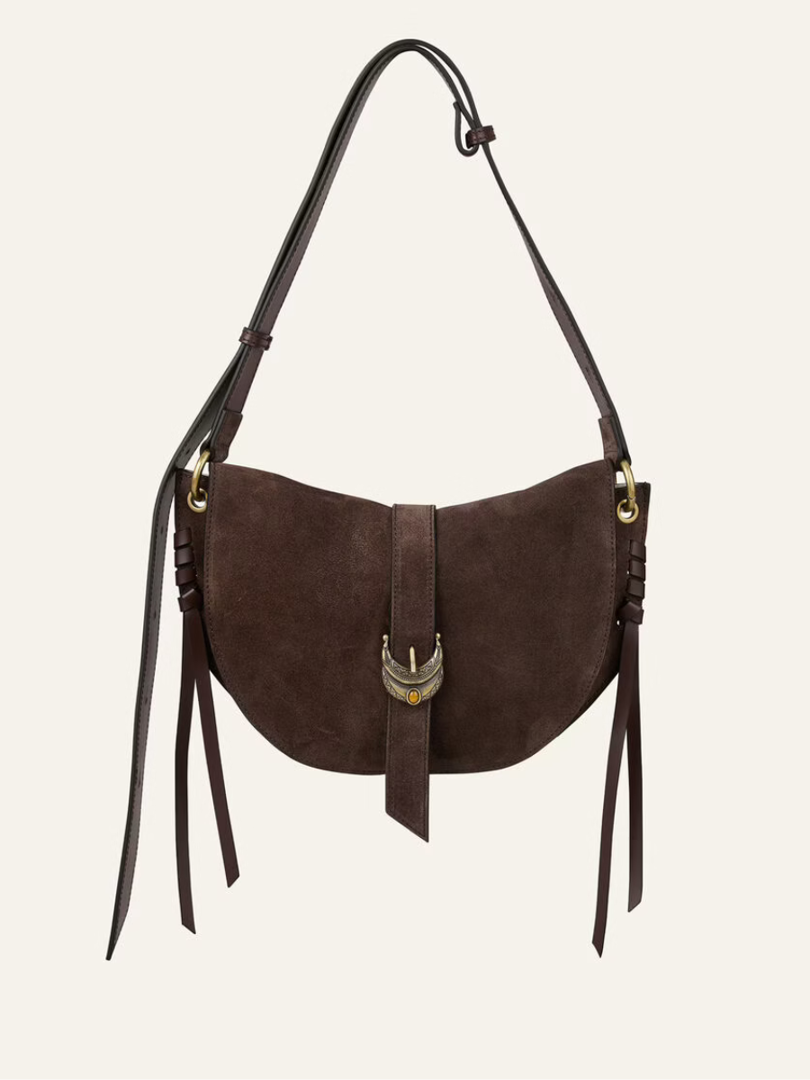 BA&SH SADDLE BAG CHOCOLATE BROWN Leather