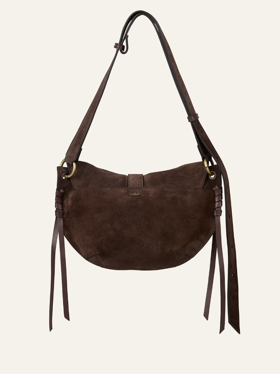 BA&SH SADDLE BAG CHOCOLATE BROWN Leather