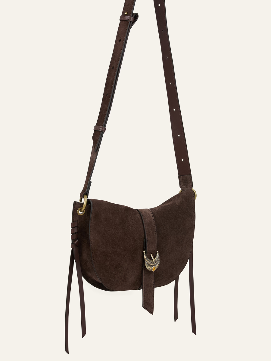 BA&SH SADDLE BAG CHOCOLATE BROWN Leather