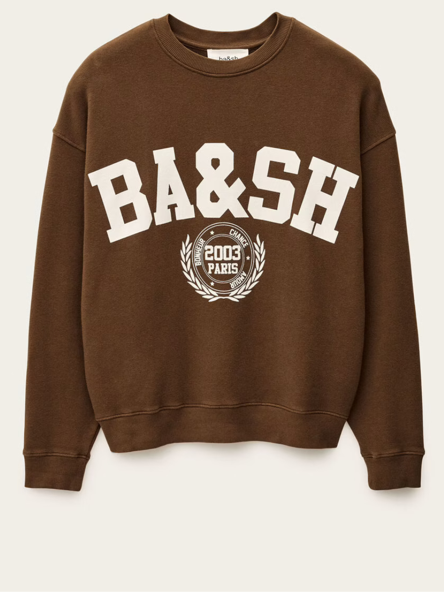 BA&SH Benjamin logo-print sweatshirt in Cafe