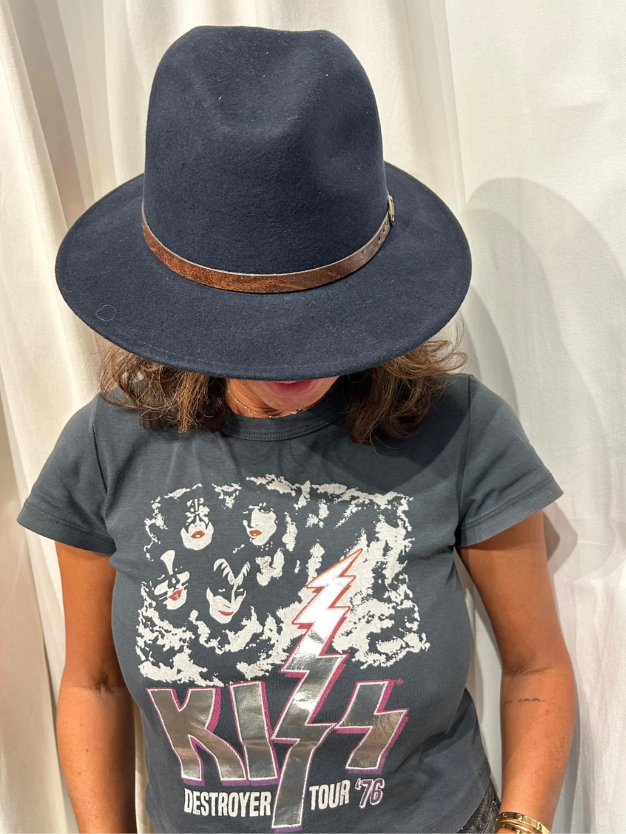 Parisian Fedora Hat Navy