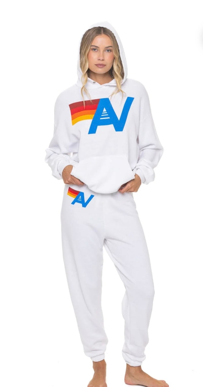 LOGO PULLOVER RELAXED HOODIE - WHITE