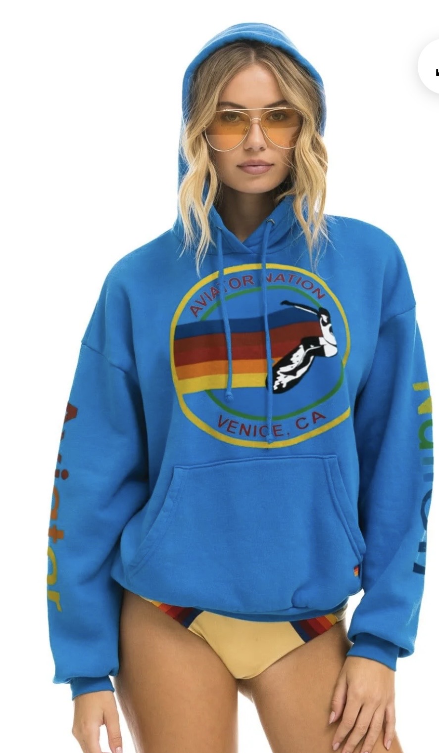 AVIATOR NATION RELAXED VENICE CREW SWEATSHIRT - ADVENTURE BLUE
