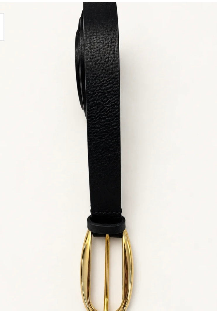 JULIA

JULIA Sculptural Gold Buckle Belt in Black