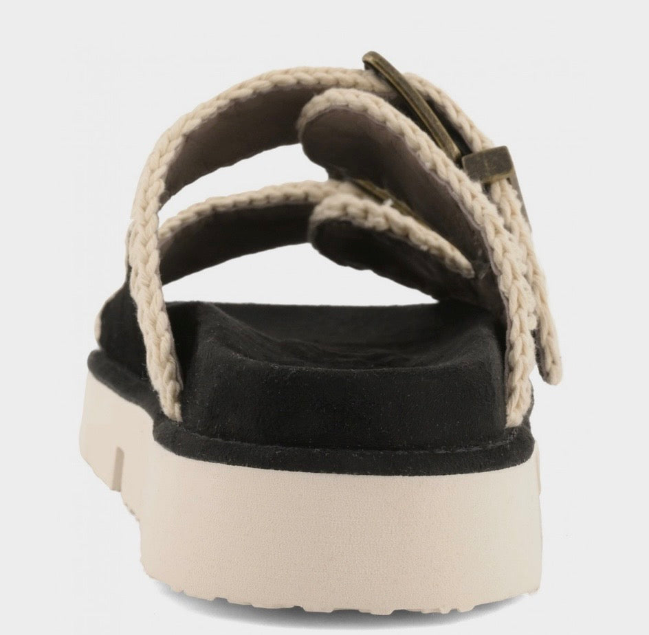 MOU Bio Sandal Two Buckles black Suede