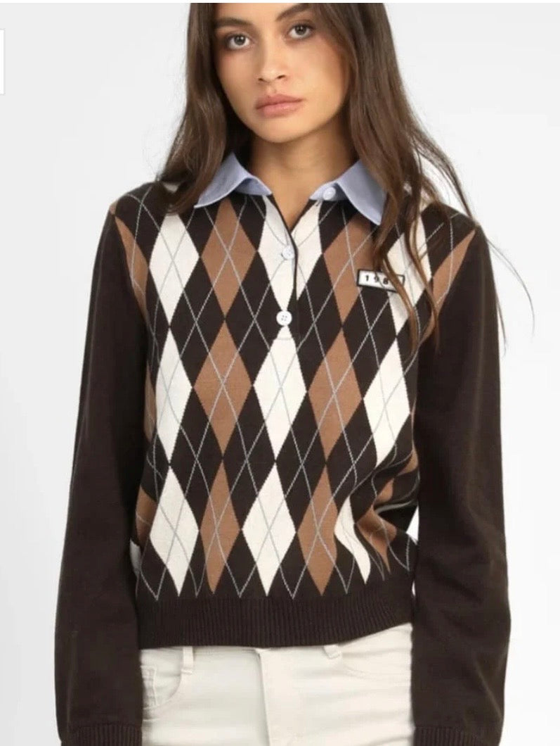 ANGE

ANGE NATHA Marron Knit Polo Shirt