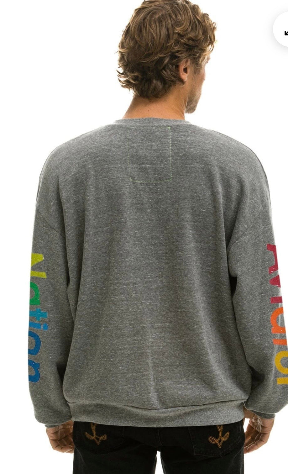 AVIATOR NATION RELAXED VENICE CREW SWEATSHIRT - HEATHER GREY