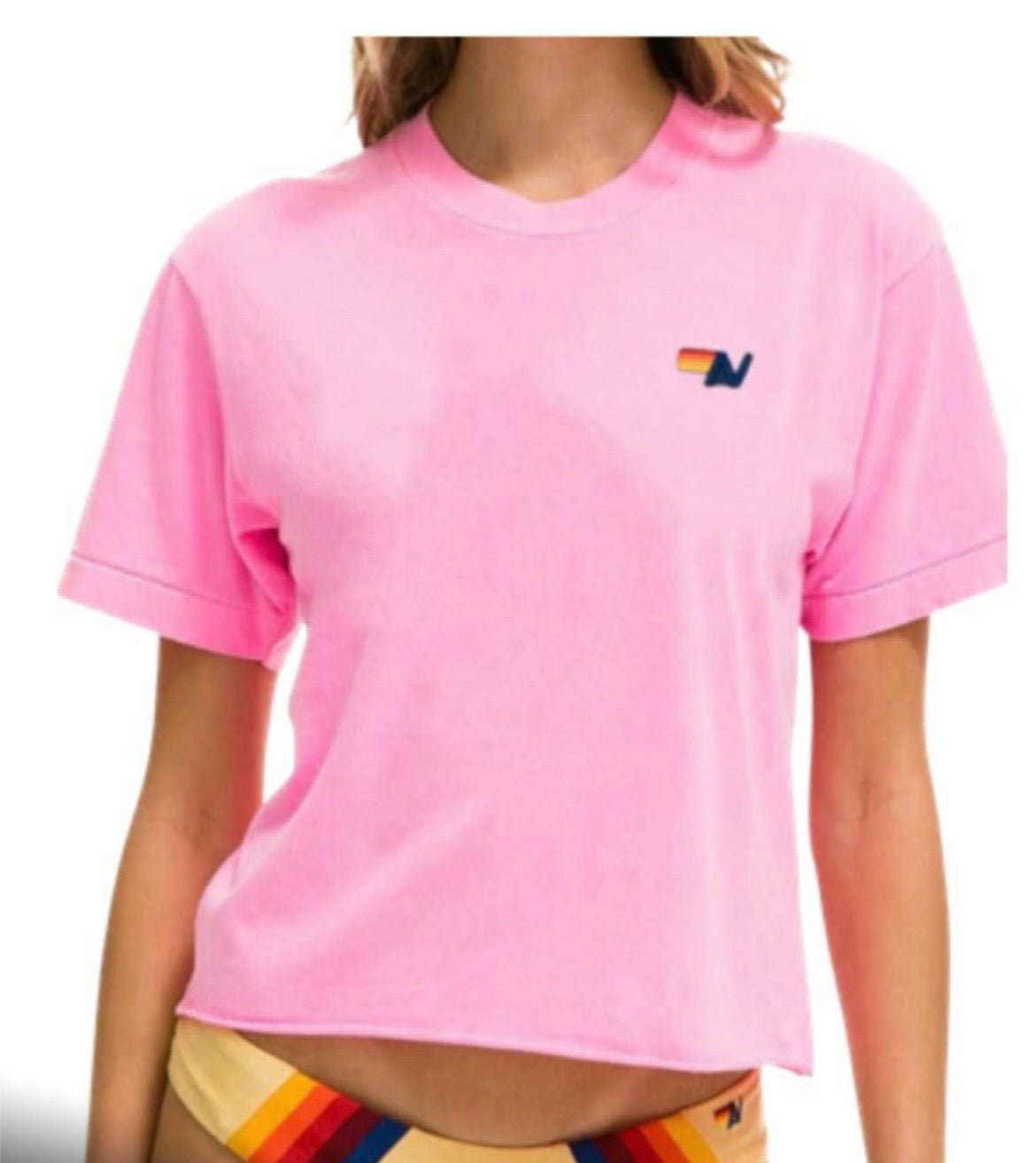 Aviator SIGNATURE BOYFRIEND TEE - NEON PINK