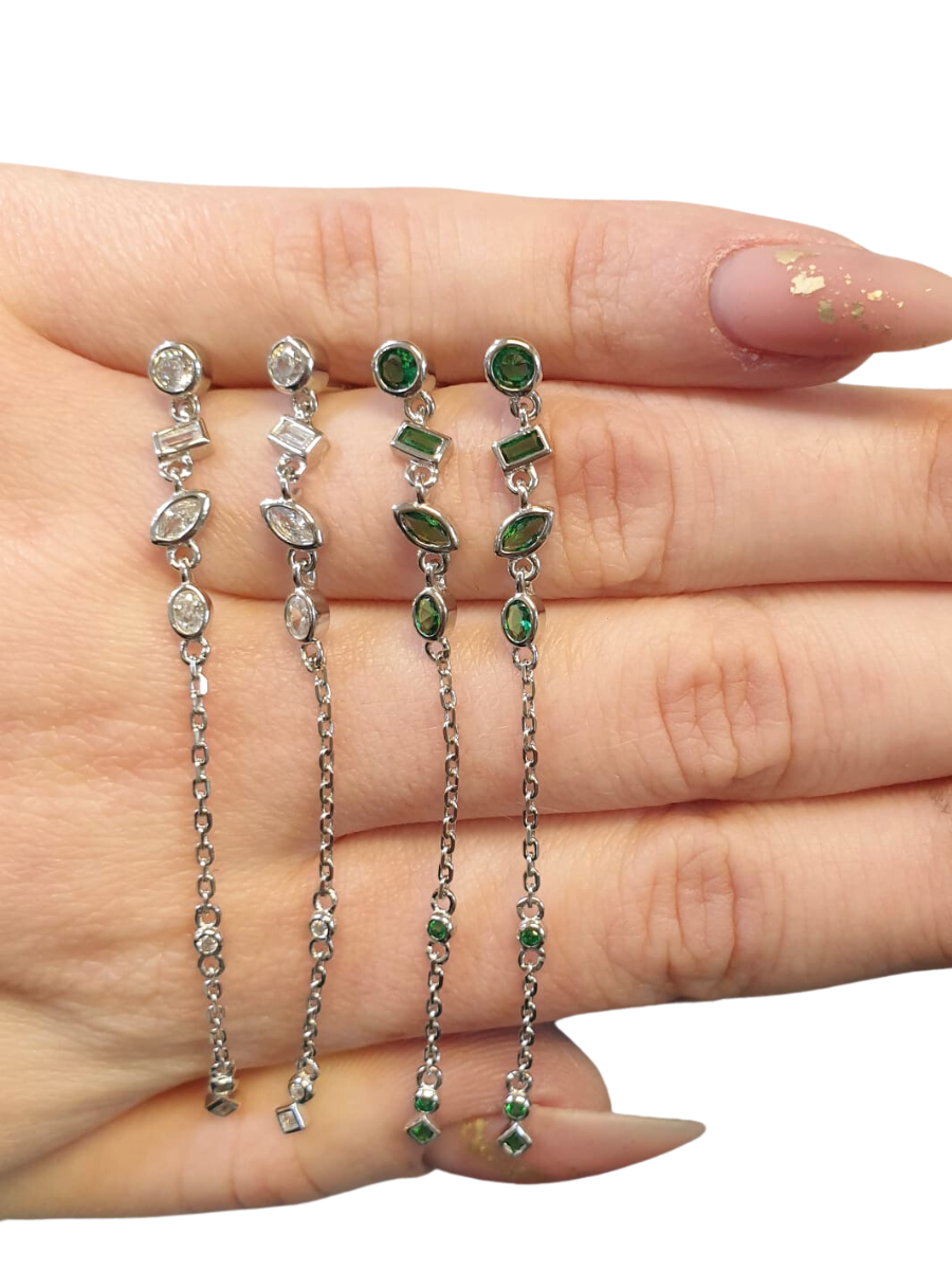 עגילי זירקון נופלים