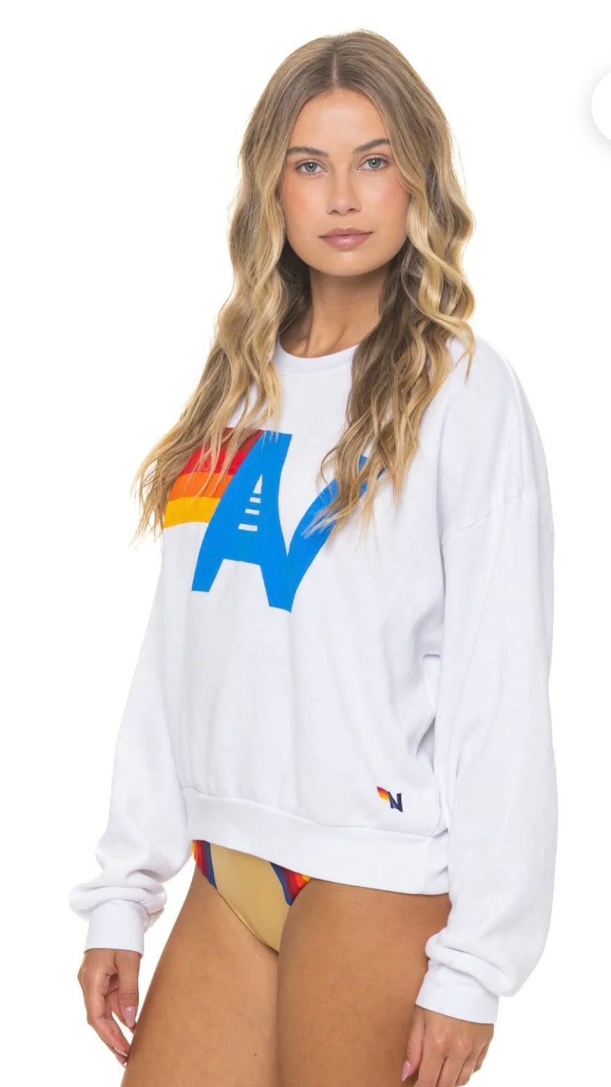 LOGO RELAXED CREW SWEATSHIRT - WHITE