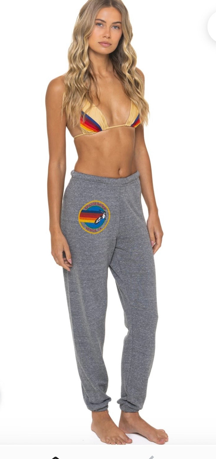 AVIATOR NATION VENICE SWEATPANTS - HEATHER GREY