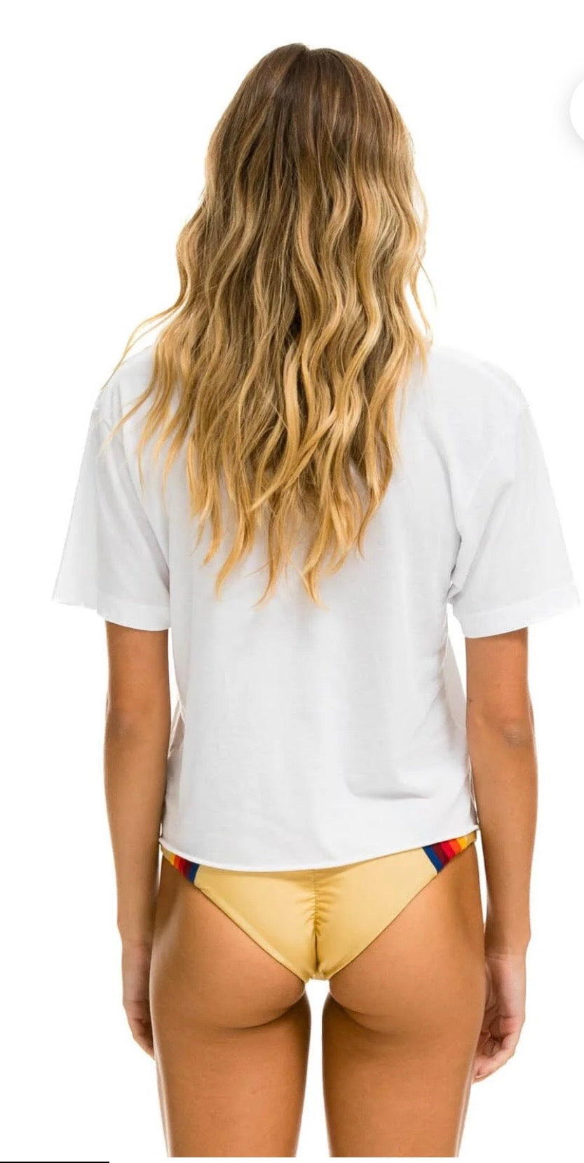 AVIATOR NATION SMALL LOGO BOYFRIEND TEE - WHITE