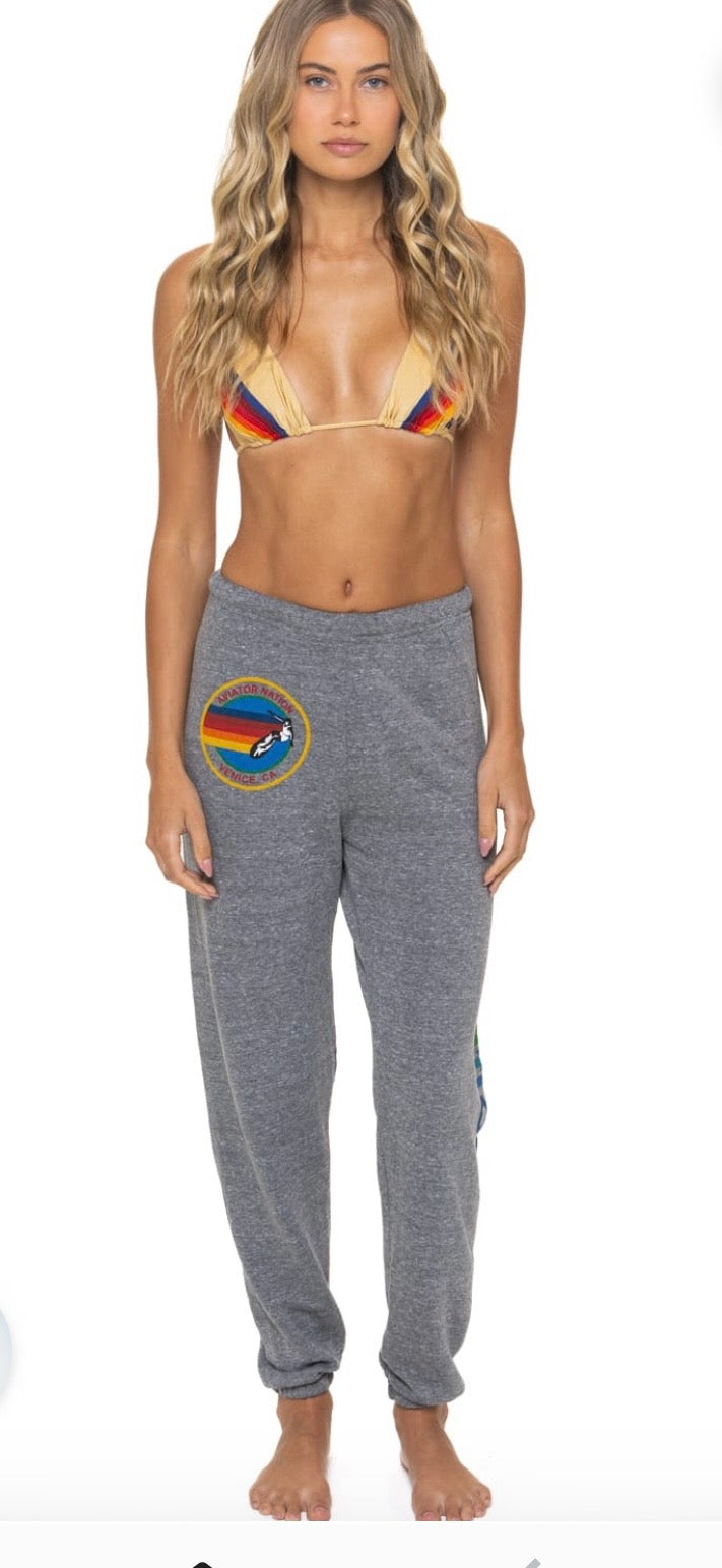 AVIATOR NATION VENICE SWEATPANTS - HEATHER GREY