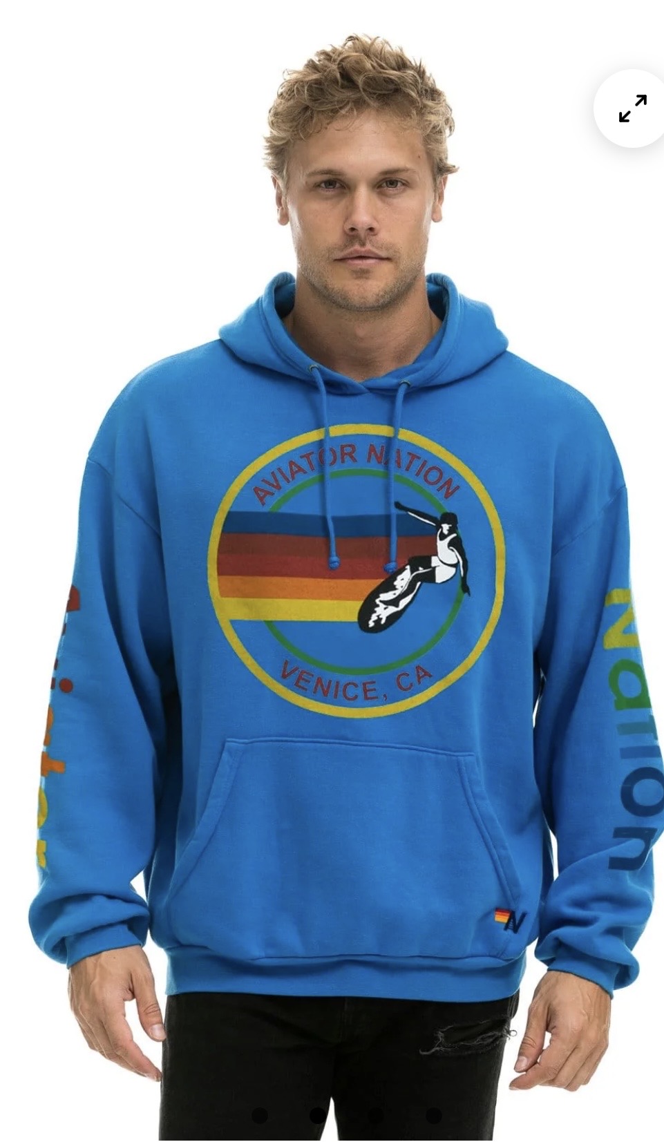 AVIATOR NATION RELAXED VENICE CREW SWEATSHIRT - ADVENTURE BLUE