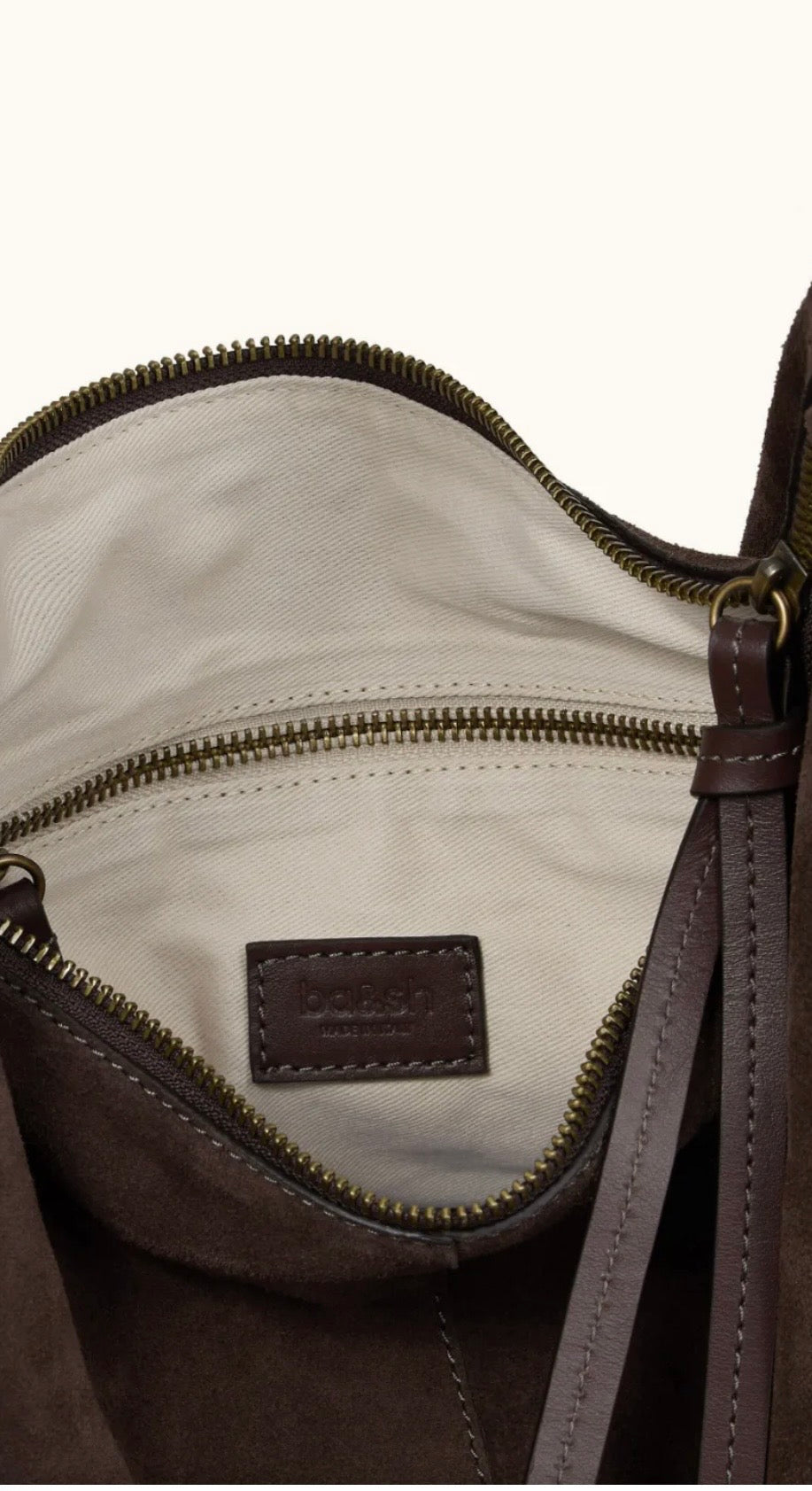 BA&SH YOUYOU suede hobo bag