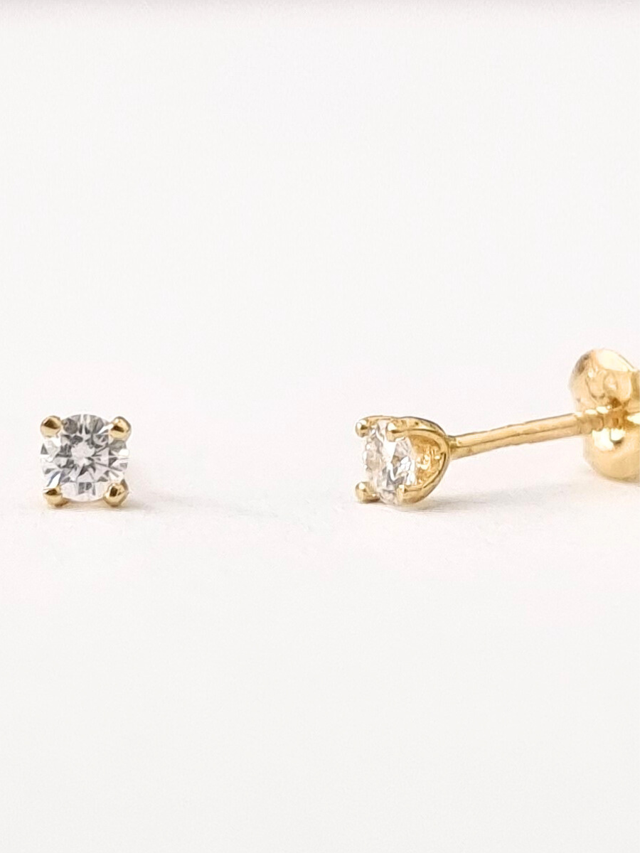 עגילי יהלום סאות זהב 14 קראט