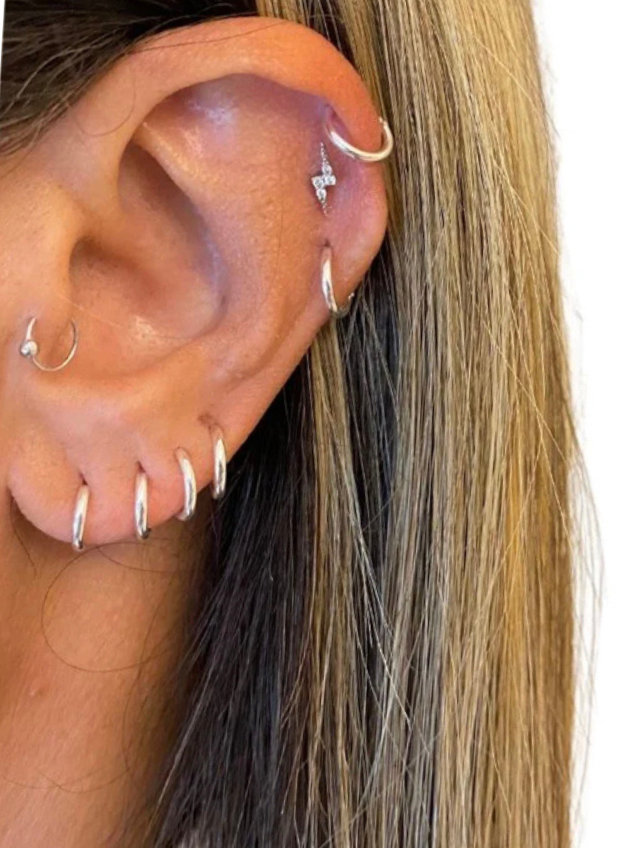 זוג חישוקי לינדה כסף