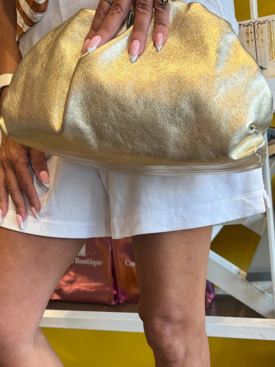 JULIA Gold Clutch Bag