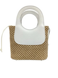 JULIA Boxy Raffia Bag White