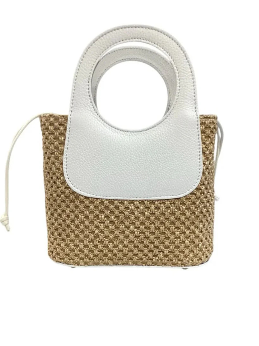 JULIA Boxy Raffia Bag White