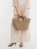 JULIA Sparkly Crochet Bucket Bag