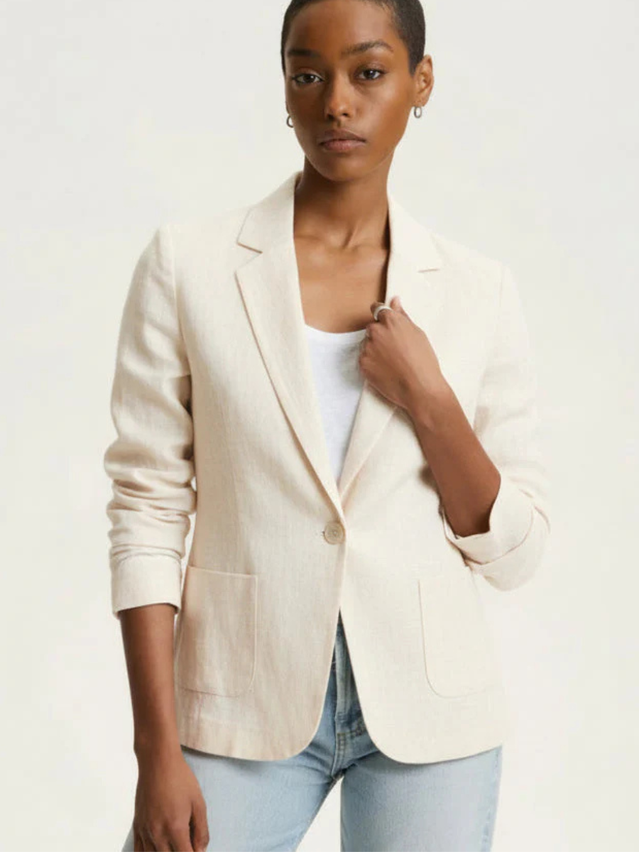 MAJESTIC FILATURES Linen Blazer Cream