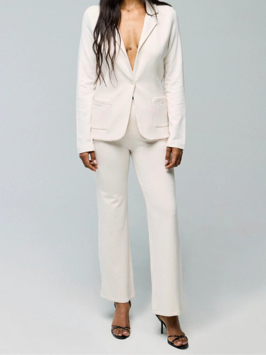 MAJESTIC FILATURES Viscose/Elastane Trousers Cream