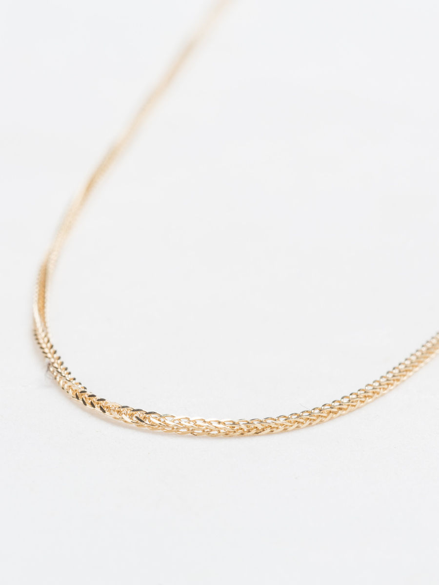 שרשרת זהב 14K ספיגה מרובעת מידה 1 כ1.4 גרם אורך 40 ס"מ זהב צהוב