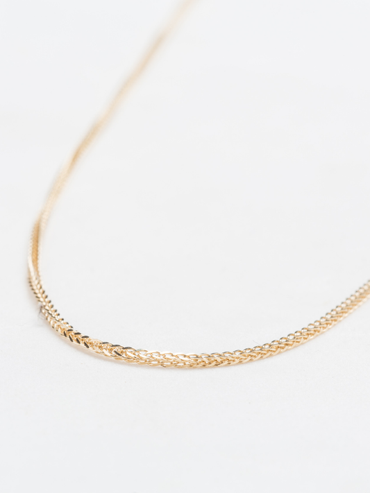 שרשרת זהב 14K ספיגה מרובעת מידה 1 כ1.4 גרם אורך 40 ס"מ זהב צהוב