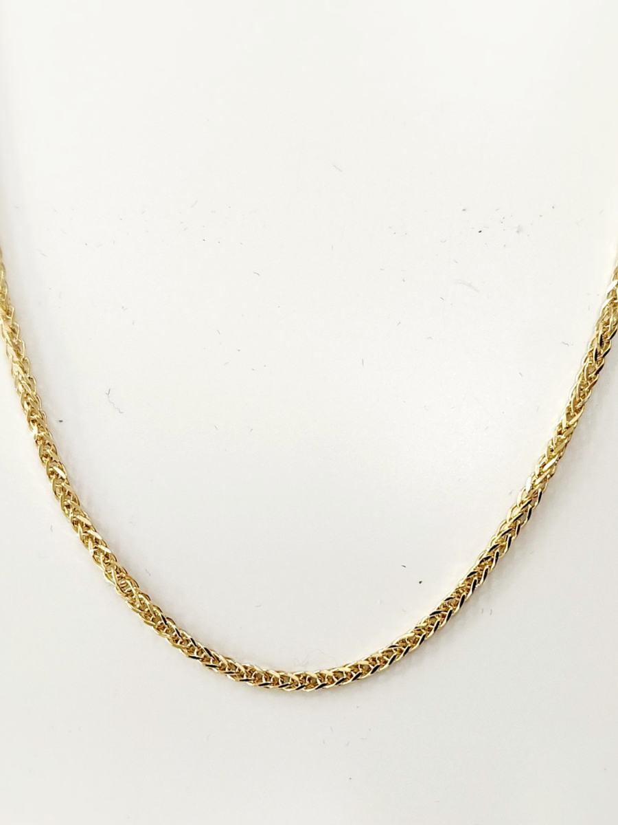 שרשרת זהב 14K ספיגה מרובעת חלולה עובי 2.2 מ"מ כ3.5 גרם אורך 50 ס"מ זהב צהוב