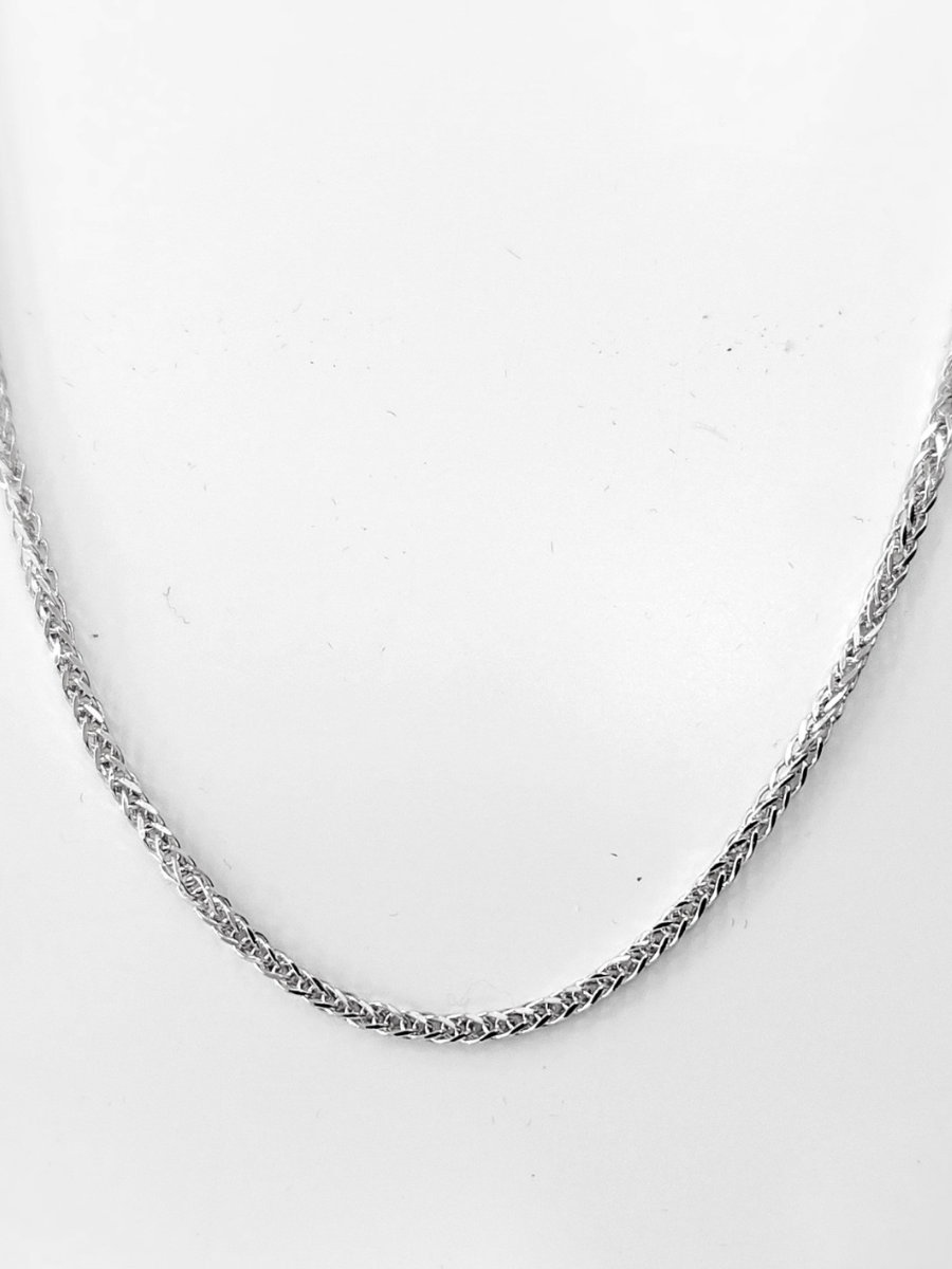 שרשרת זהב 14K ספיגה מרובעת חלולה עובי 2.2 מ"מ כ3.5 גרם אורך 50 ס"מ זהב לבן