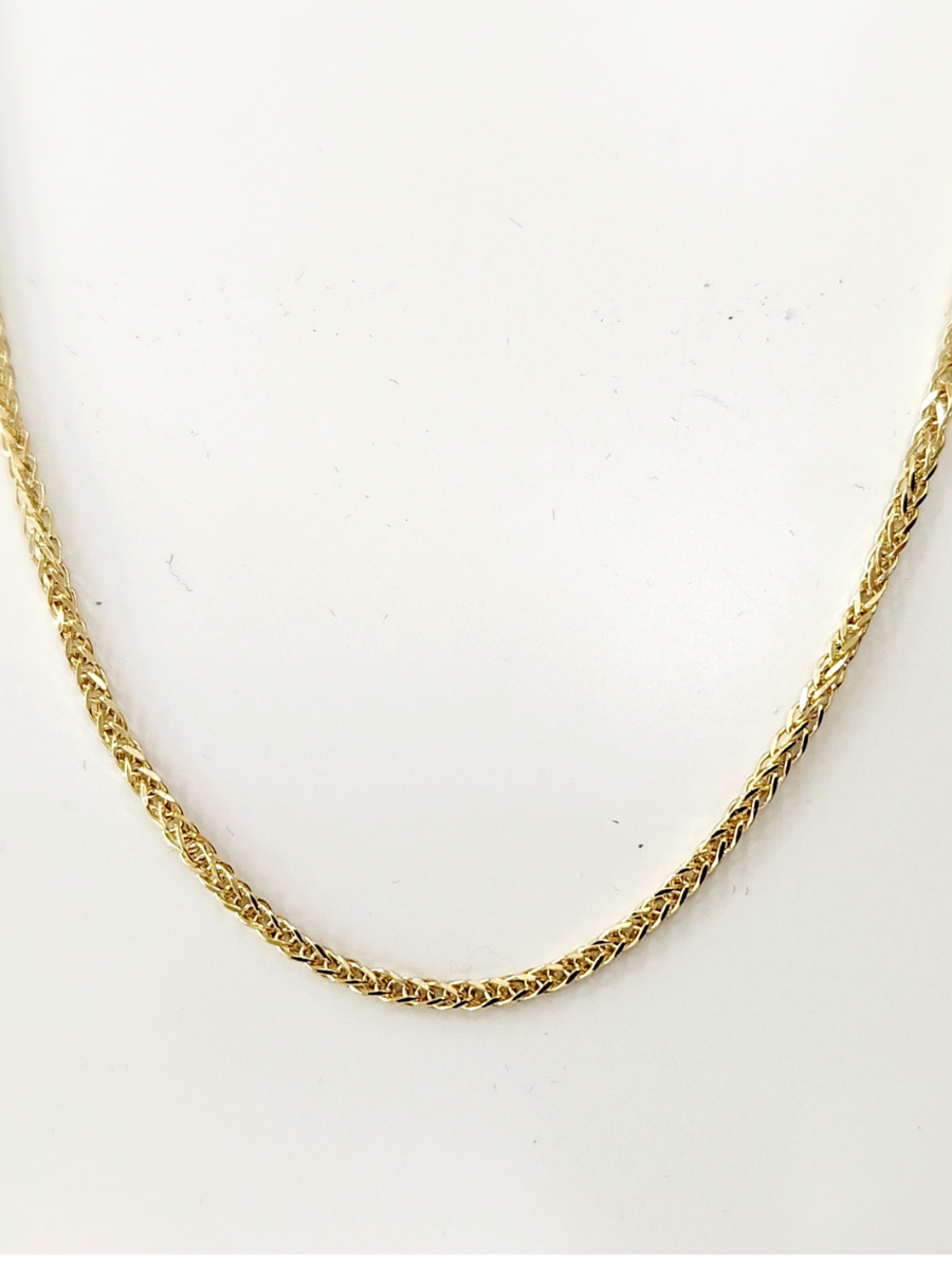 שרשרת זהב 14K ספיגה מרובעת חלולה עובי 2.2 מ"מ כ4 גרם אורך 60 ס"מ זהב צהוב