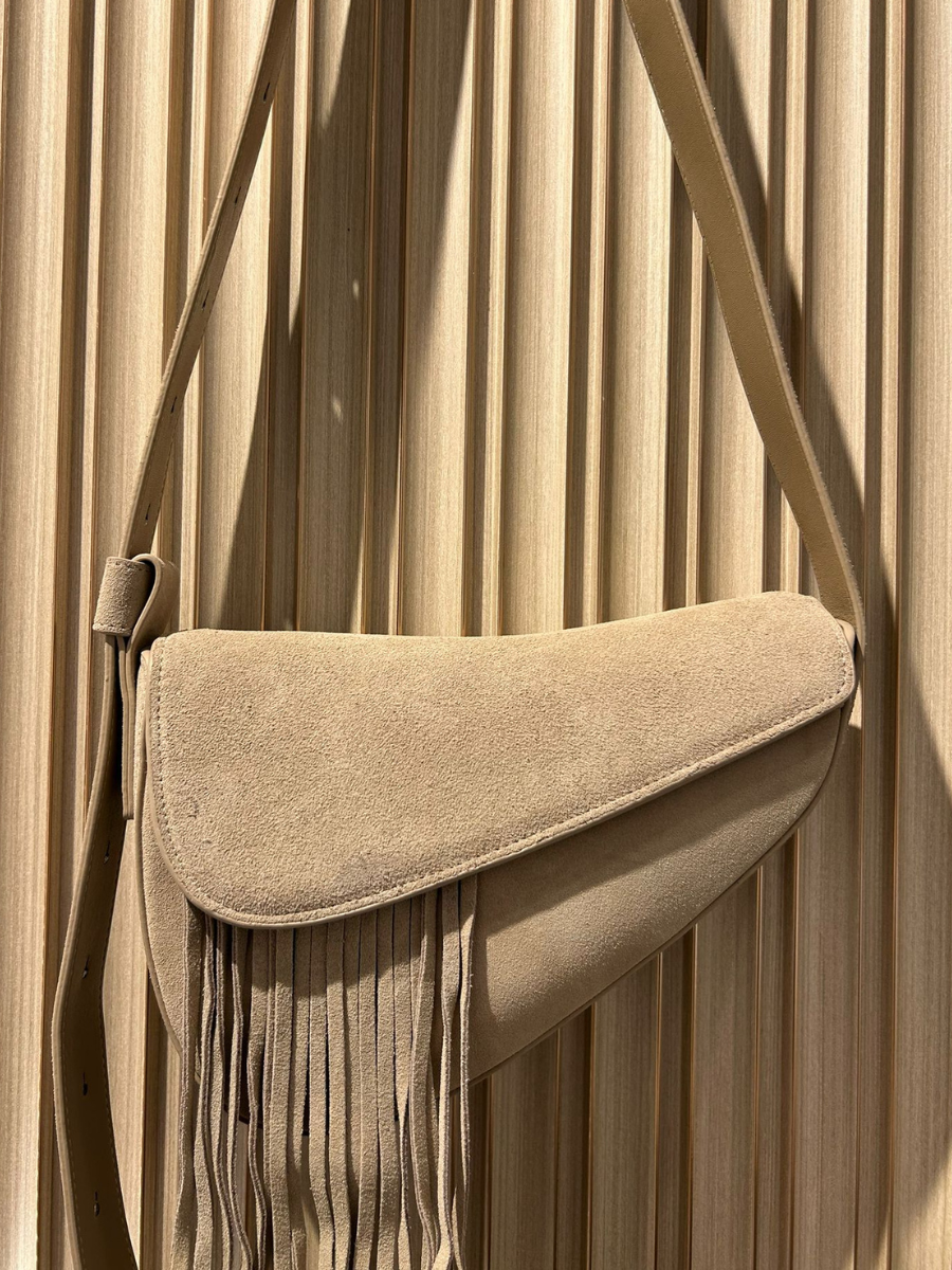 INTERDEE Beige Suede Bag