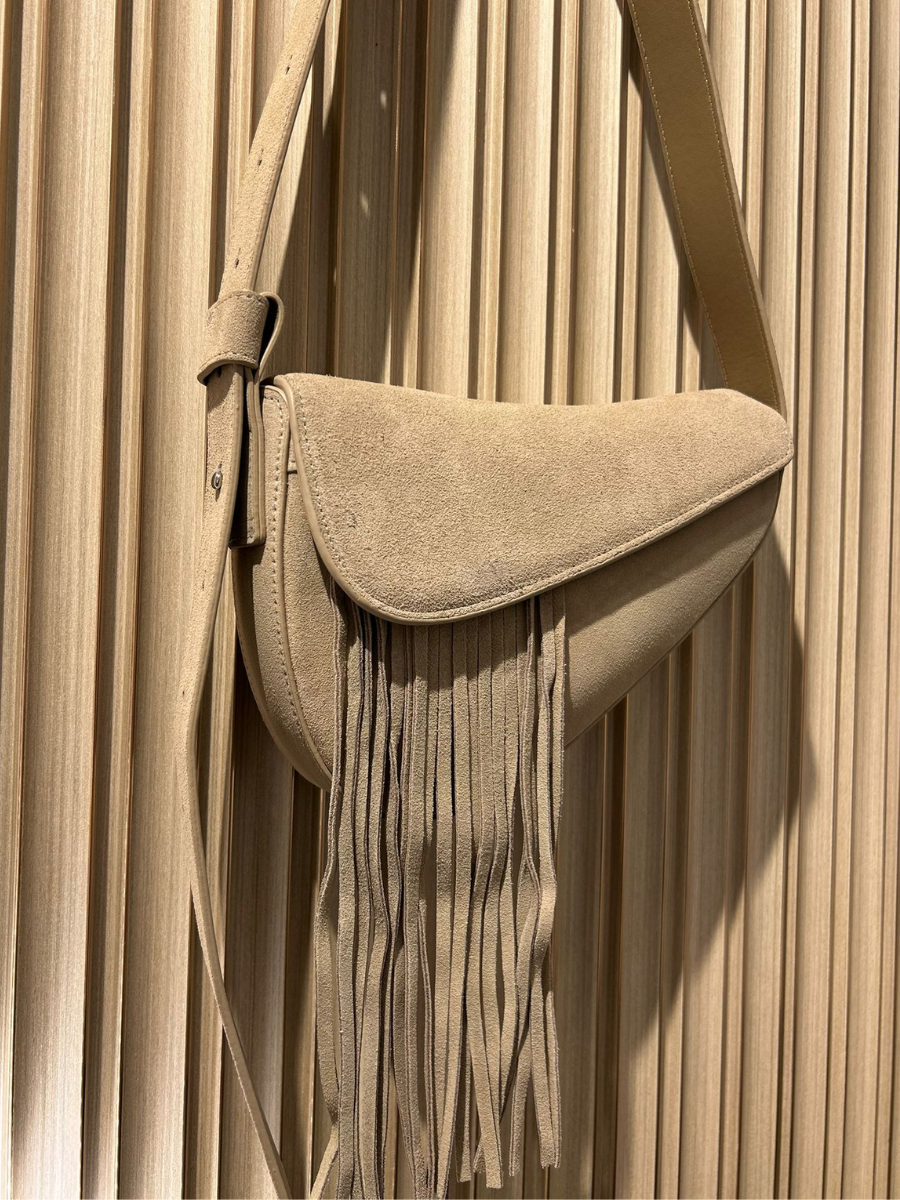 INTERDEE Beige Suede Bag