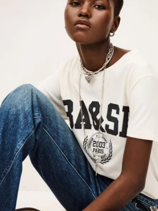BA&SH Ioni Tee in Ecru