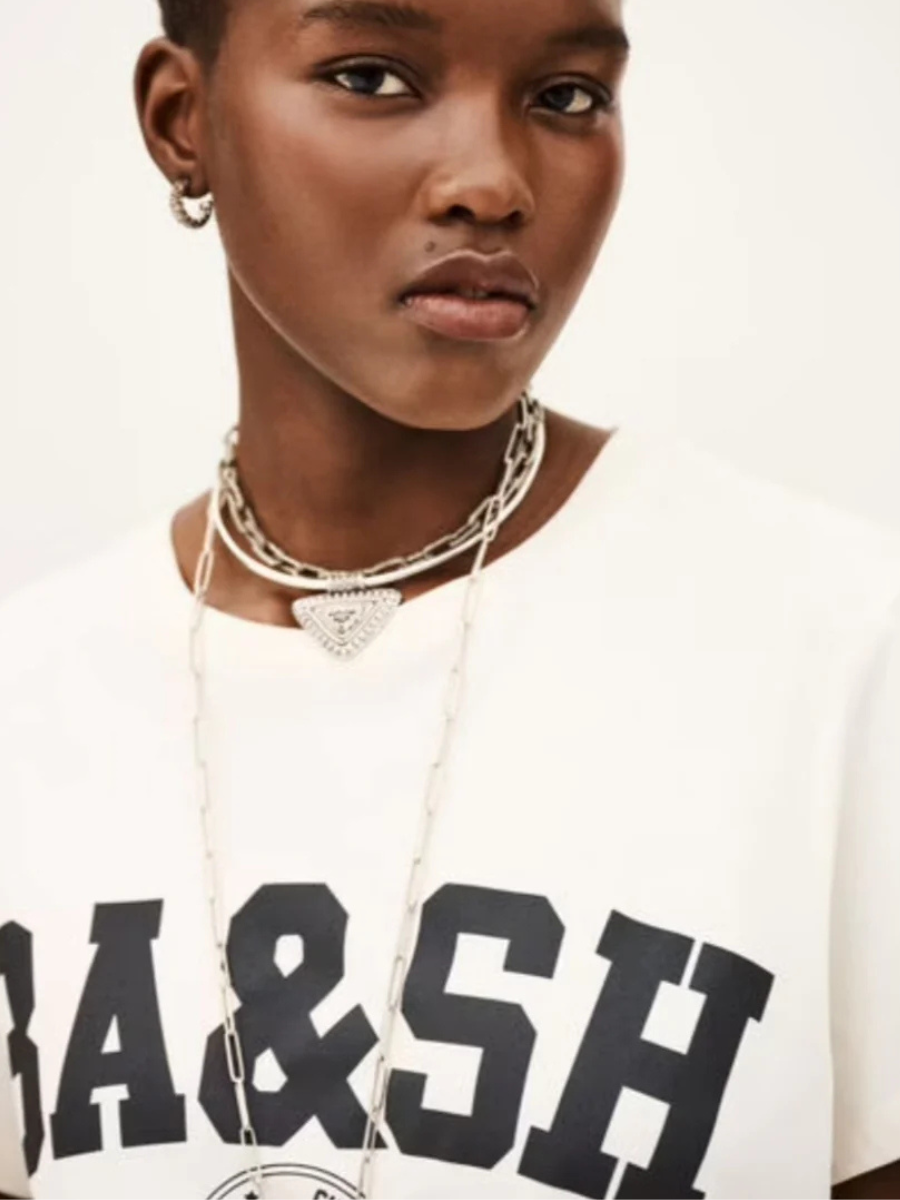 BA&SH Ioni Tee in Ecru