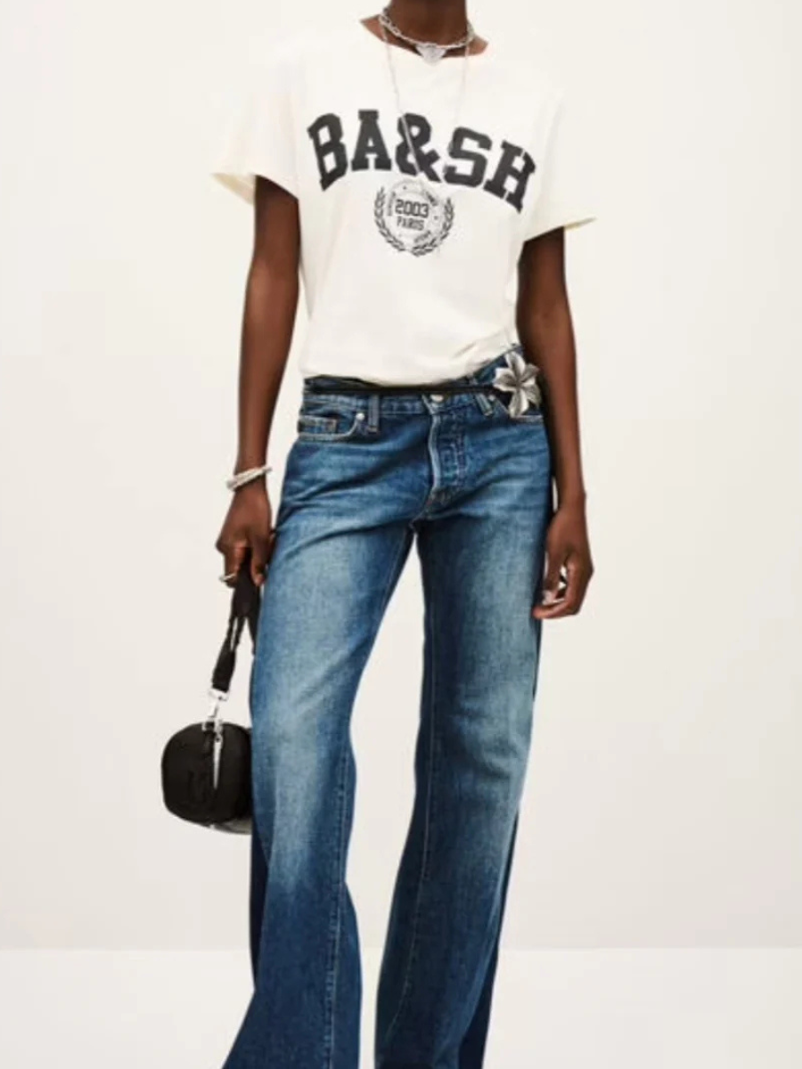 BA&SH Ioni Tee in Ecru